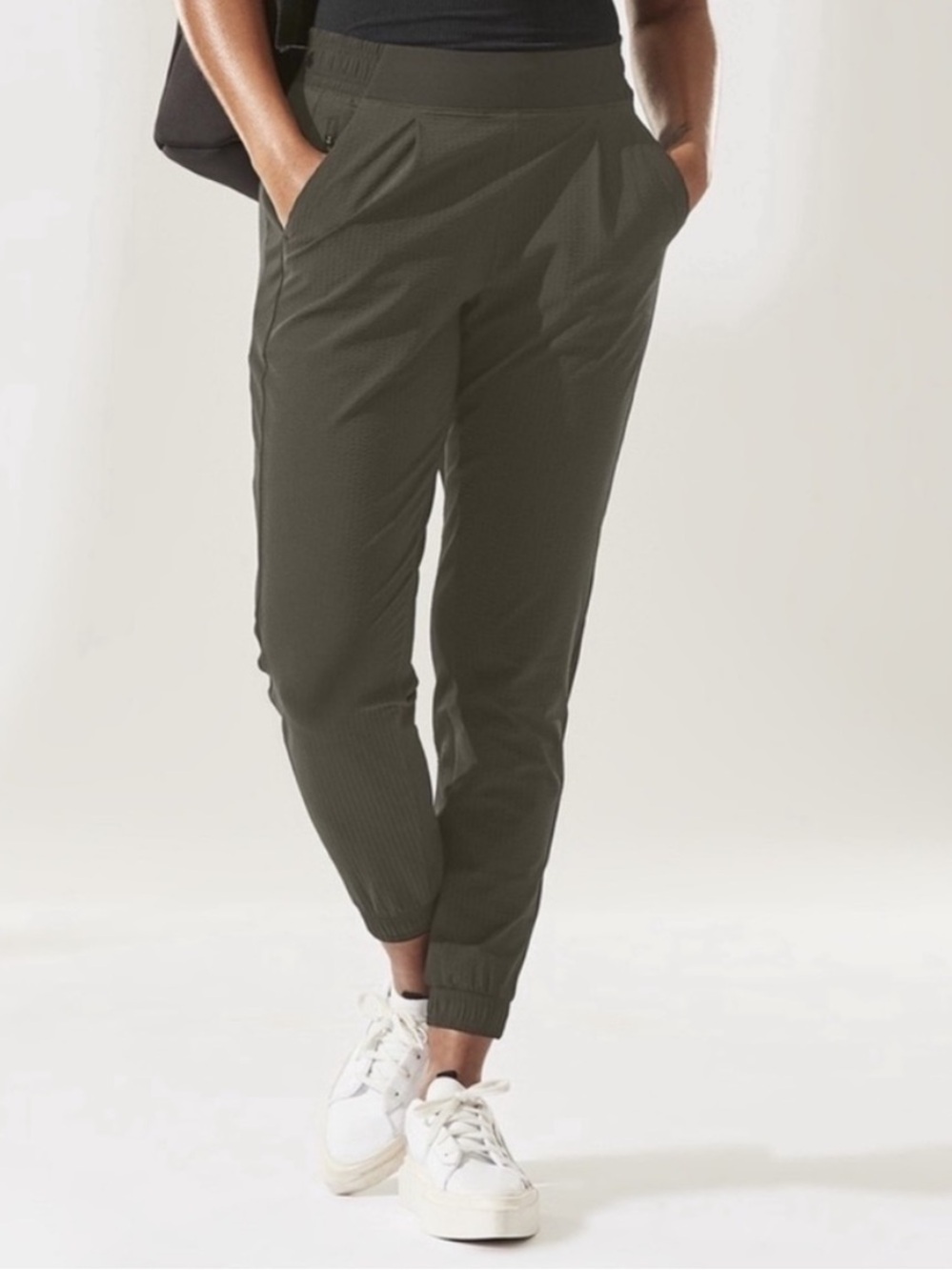 Athleta Brooklyn Jogger in olive green - size 8 Tall